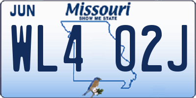 MO license plate WL4O2J