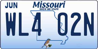 MO license plate WL4O2N