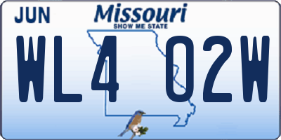 MO license plate WL4O2W