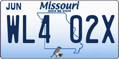 MO license plate WL4O2X