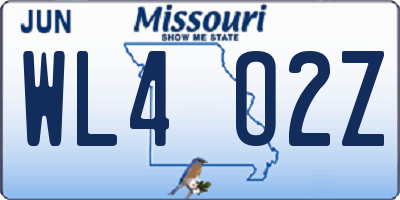 MO license plate WL4O2Z