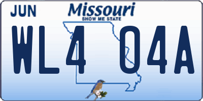 MO license plate WL4O4A