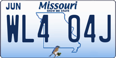 MO license plate WL4O4J
