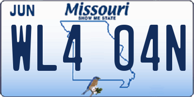 MO license plate WL4O4N