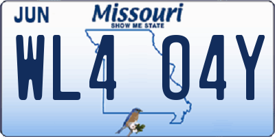 MO license plate WL4O4Y