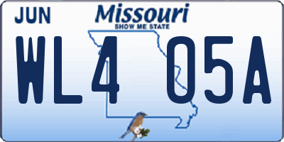 MO license plate WL4O5A