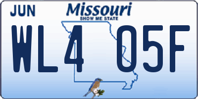 MO license plate WL4O5F
