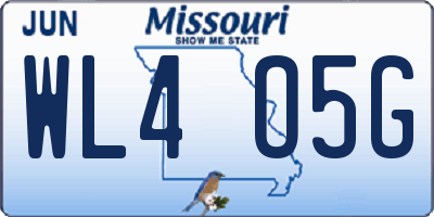 MO license plate WL4O5G