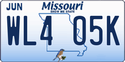 MO license plate WL4O5K
