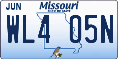 MO license plate WL4O5N
