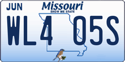 MO license plate WL4O5S