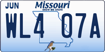 MO license plate WL4O7A