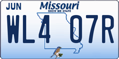 MO license plate WL4O7R