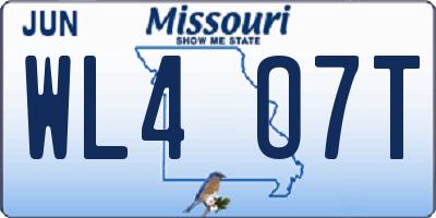 MO license plate WL4O7T