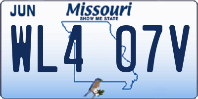 MO license plate WL4O7V