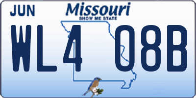 MO license plate WL4O8B