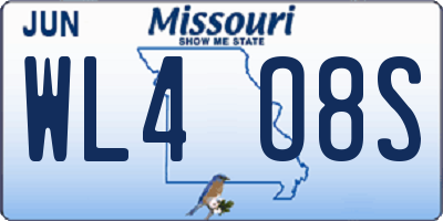 MO license plate WL4O8S