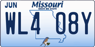 MO license plate WL4O8Y