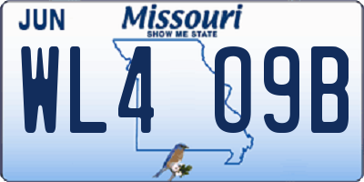 MO license plate WL4O9B
