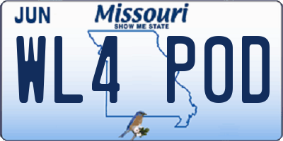 MO license plate WL4P0D