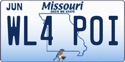 MO license plate WL4P0I