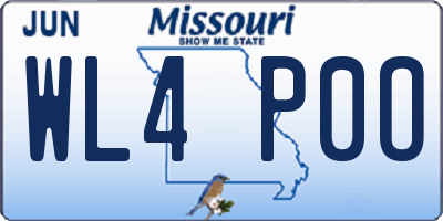MO license plate WL4P0O