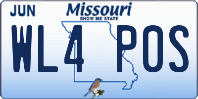 MO license plate WL4P0S