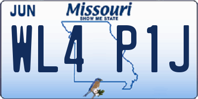 MO license plate WL4P1J