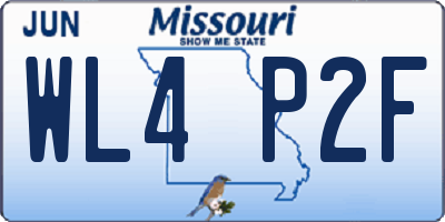 MO license plate WL4P2F