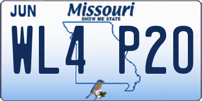 MO license plate WL4P2O