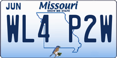 MO license plate WL4P2W