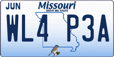 MO license plate WL4P3A