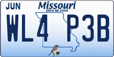MO license plate WL4P3B