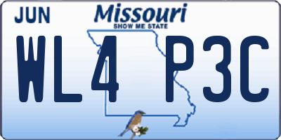 MO license plate WL4P3C