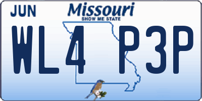 MO license plate WL4P3P