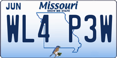 MO license plate WL4P3W