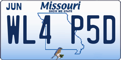 MO license plate WL4P5D