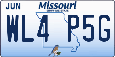 MO license plate WL4P5G