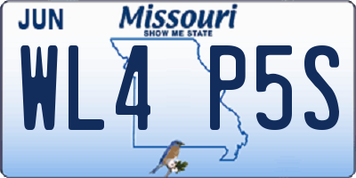 MO license plate WL4P5S