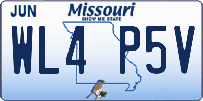 MO license plate WL4P5V
