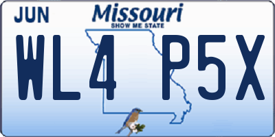 MO license plate WL4P5X