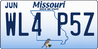 MO license plate WL4P5Z