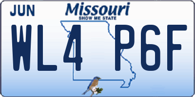MO license plate WL4P6F