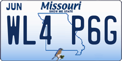 MO license plate WL4P6G