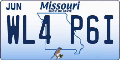 MO license plate WL4P6I