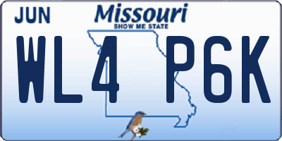 MO license plate WL4P6K