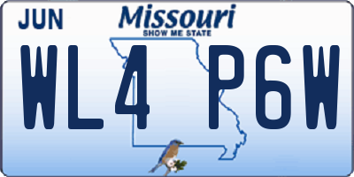 MO license plate WL4P6W
