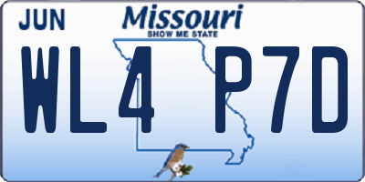 MO license plate WL4P7D