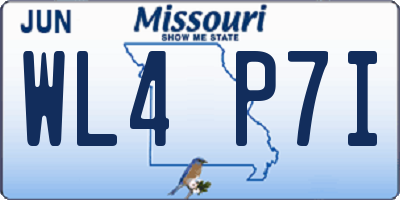 MO license plate WL4P7I