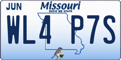 MO license plate WL4P7S
